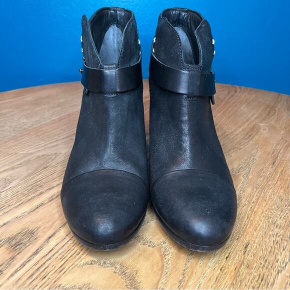 rag & bone Harrow Leather Ankle Boot Western Stacked Heel Black Size 9.5/39.5 - Picture 5 of 11